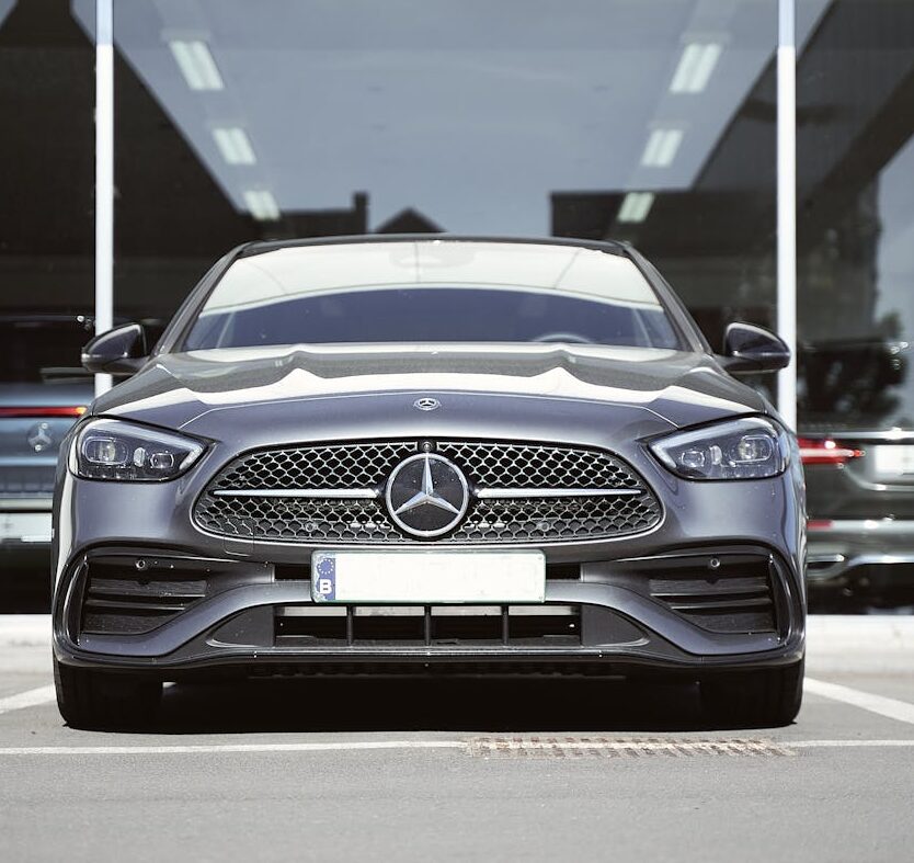 GREY AND SILVER COLOUR MERCEDES AMG GT