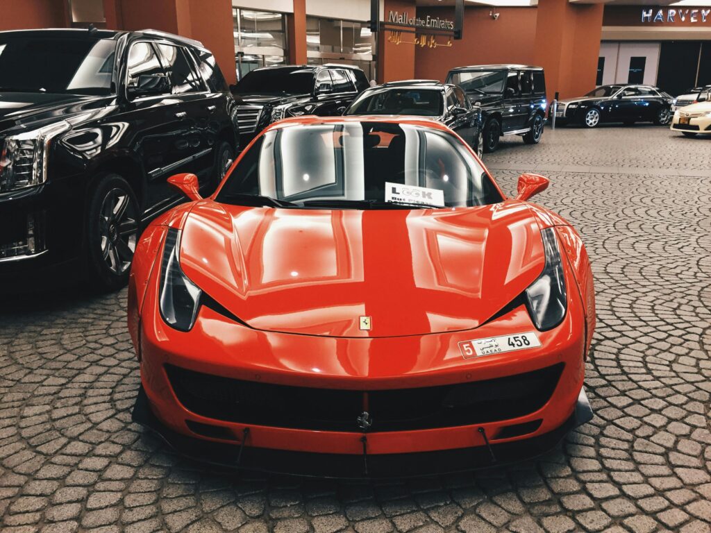 a number of cars in the floor